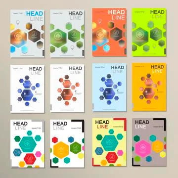 Design template abstract hexagonal shapes Stock Illustration