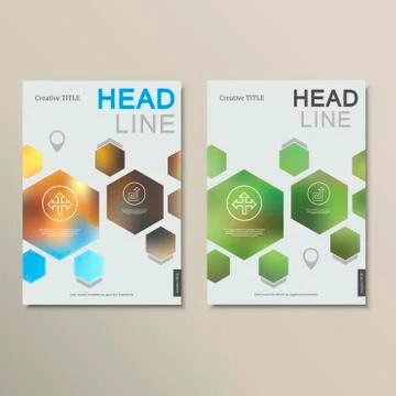 Design template abstract hexagonal shapes Stock Illustration