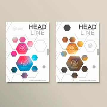 Design template abstract hexagonal shapes Stock Illustration