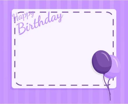Design template backdrop greeting happy birthday in purple Stock Illustration