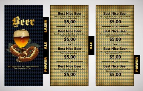 Design template beer menu Stock Illustration