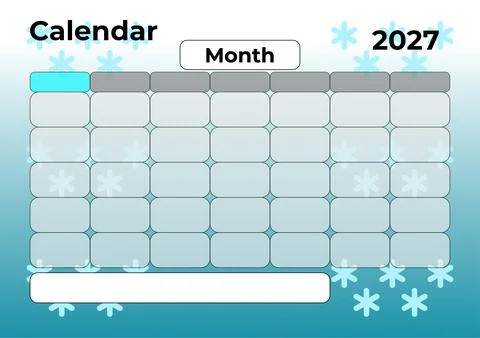 Design template calendar for 2027 Ilustración de archivo
