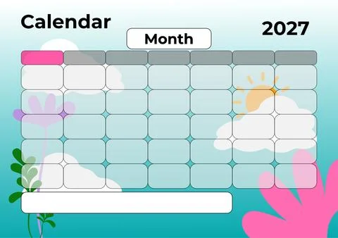 Design template calendar for 2027 Ilustración de archivo