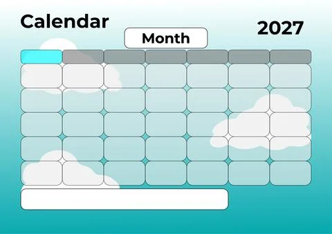 Design template calendar for 2027 Ilustración de archivo