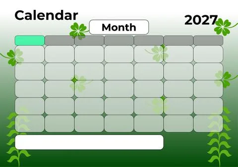 Design template calendar for 2027 Ilustración de archivo
