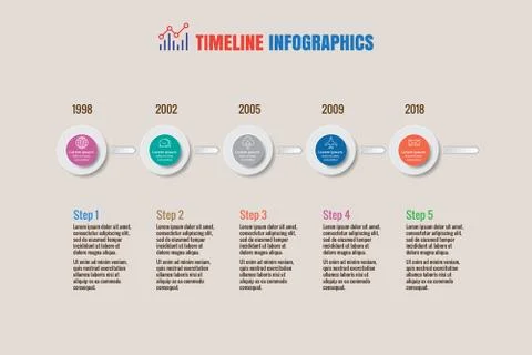 Design template, Creative business timeline infographics Illustrazione stock