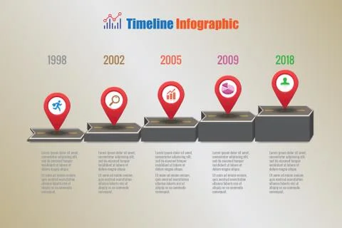 Design template, Creative business timeline infographics Stock Illustration