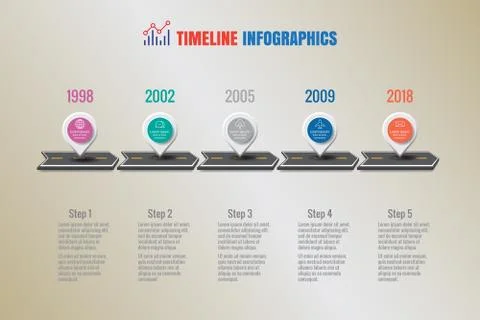 Design template, Creative business timeline infographics Stock Illustration