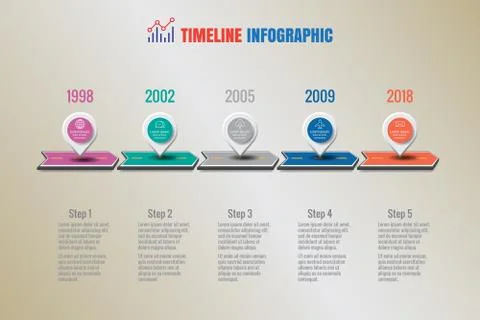 Design template, Creative business timeline infographics Stock Illustration