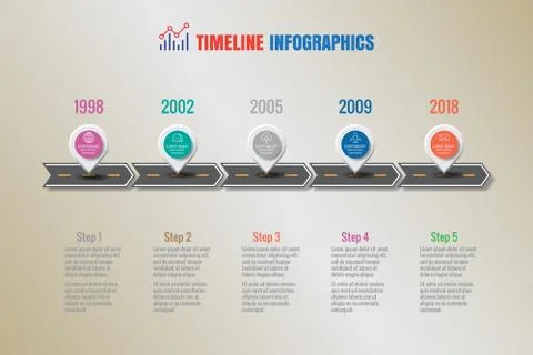 Design template, Creative business timeline infographics 스톡 일러스트