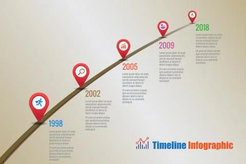 Design template, Creative business timeline infographics Illustrazione stock