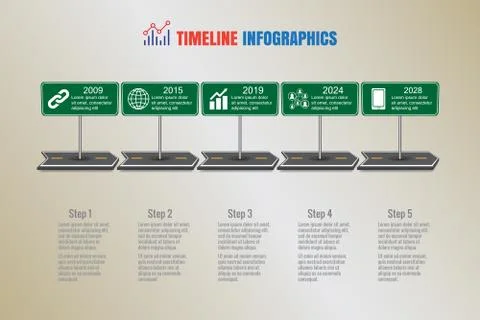 Design template, Creative business timeline infographics Illustrazione stock