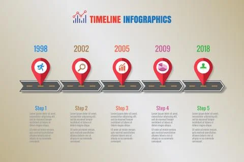 Design template, Creative business timeline infographics 스톡 일러스트