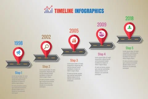 Design template, Creative business timeline infographics Illustrazione stock