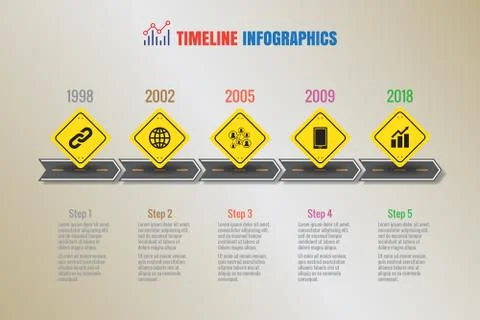 Design template, Creative business timeline infographics 스톡 일러스트