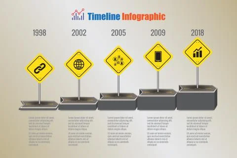 Design template, Creative business timeline infographics Illustrazione stock