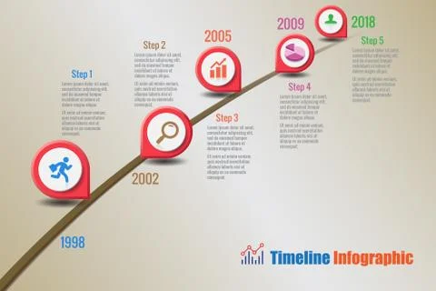 Design template, Creative business timeline infographics Stock Illustration
