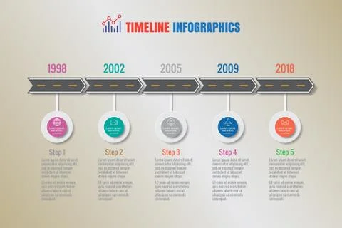 Design template, Creative business timeline infographics Stock Illustration