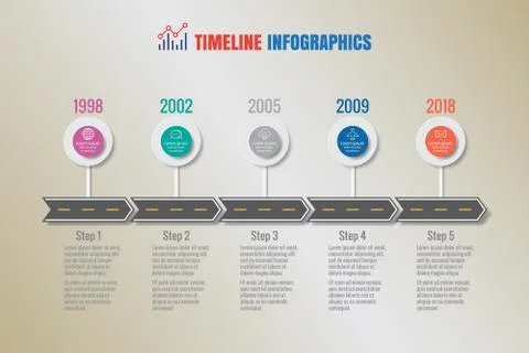 Design template, Creative business timeline infographics Stock Illustration