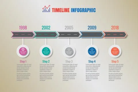 Design template, Creative business timeline infographics Illustrazione stock