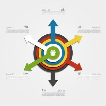 Design template with elements and icons. Vector illustration Illustrazione stock