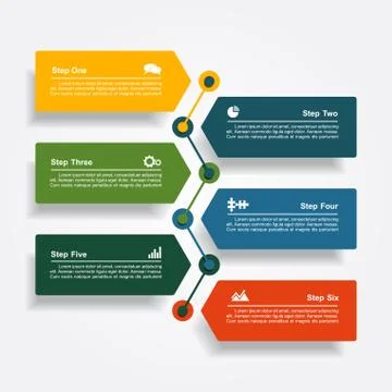 Design template with elements and icons. Vector illustration Illustrazione stock