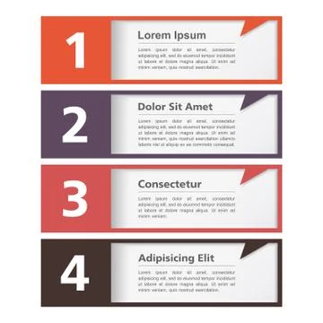 Design template with four elements Stock Illustration