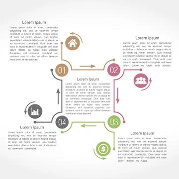 Design Template with Four Elements Illustrazione stock