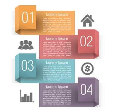 Design Template with Four Elements Stock Illustration