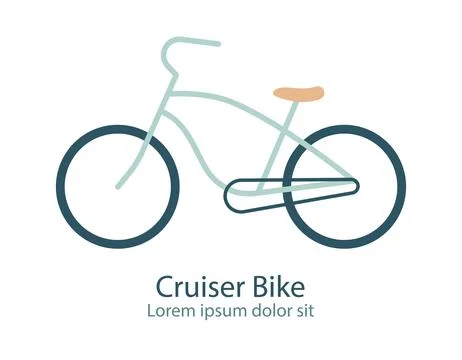 Design template linear minimal style. Cruiser Bike, Vector illustration. Stock Illustration