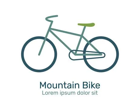 Design template linear minimal style, Mountain Bike, Stock Illustration
