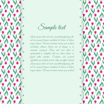 Design template with red tulips Illustrazione stock