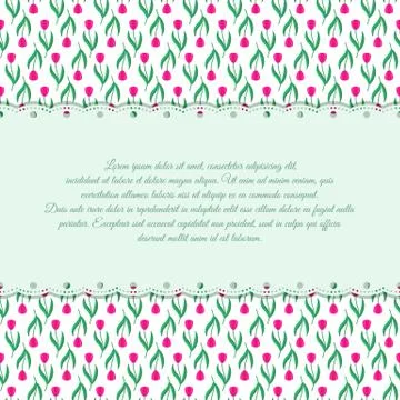 Design template with red tulips Stock Illustration