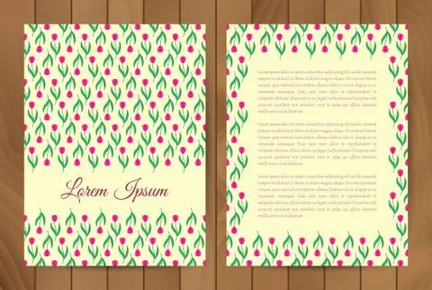 Design template with red tulips Illustrazione stock