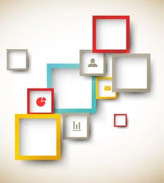 Design template with squares Illustrazione stock