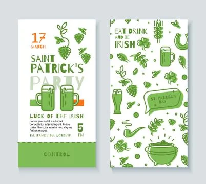 Design Template tickets to the pub on St Patrick's Day. Stock Illustration