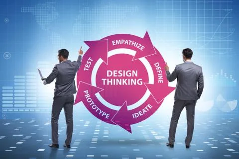 Design thinking concept in software development 스톡 사진