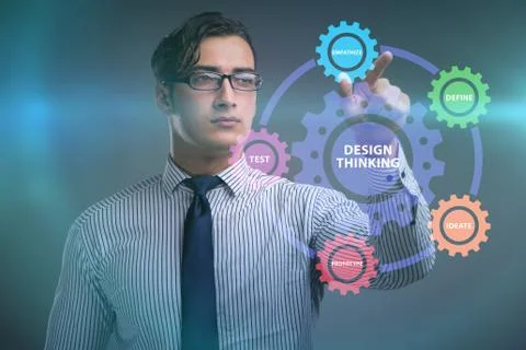 Design thinking concept in software development 스톡 사진