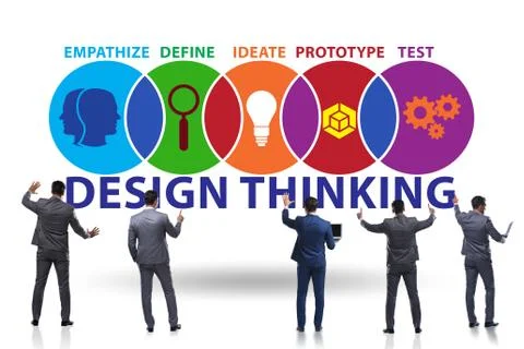 Design thinking concept in software development 스톡 사진
