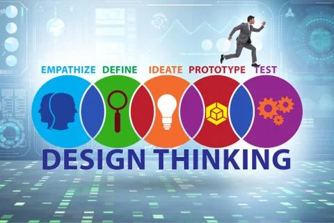 Design thinking concept in software development 스톡 사진