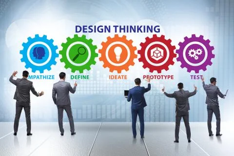 Design thinking concept in software development Stock Photos