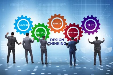 Design thinking concept in software development 스톡 사진
