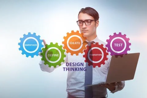 Design thinking concept in software development 스톡 사진
