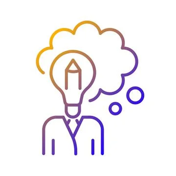 Design thinking gradient linear vector icon Stock Illustration