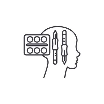 Design thinking line icon concept. Design thinking vector linear illustration Illustrazione stock