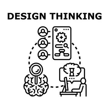 Design thinking process for business solution development Stock Illustration