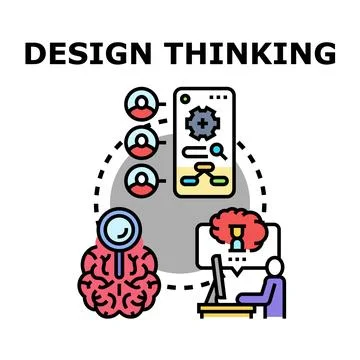 Design thinking process for business solution development Stock Illustration