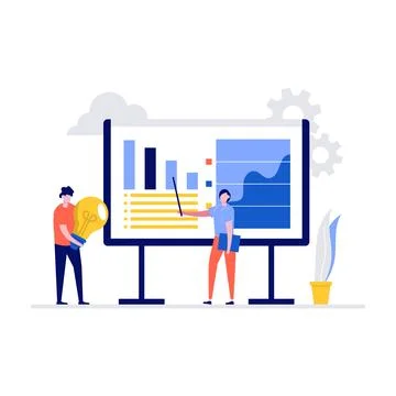 Design thinking process concept with characters. Modern vector illustration.. Stock Illustration