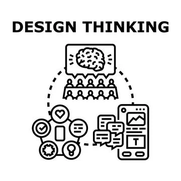 Design thinking process developing new product innovation Stock Illustration