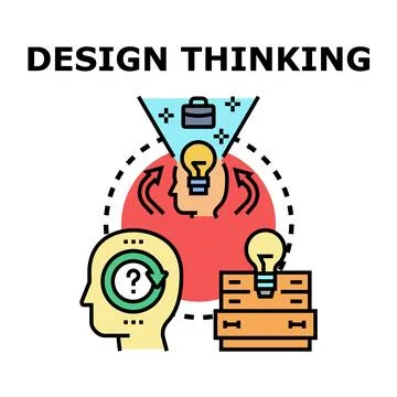 Design thinking process generating creative business solutions Stock Illustration